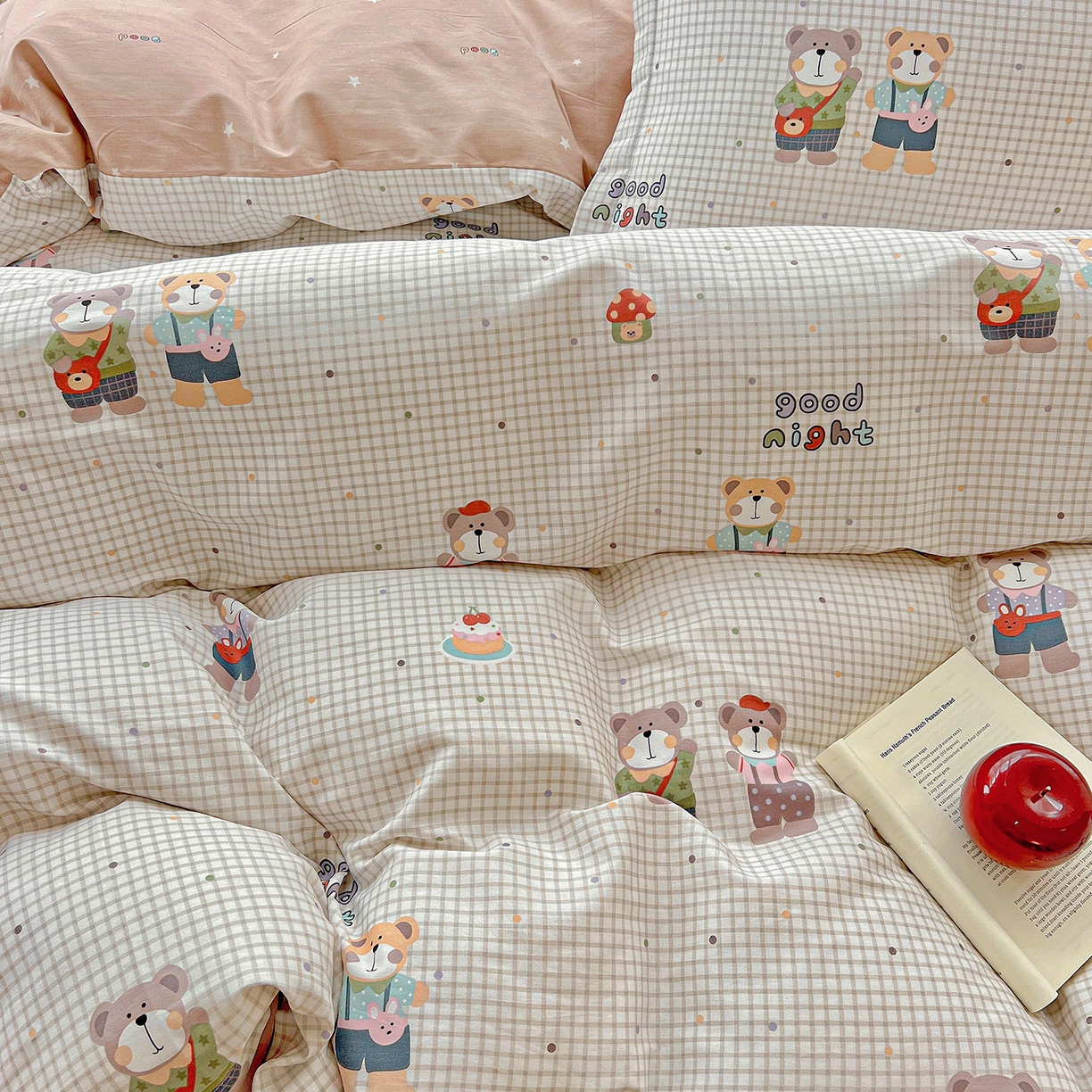 91家纺网 家纺一手货源 找家纺 依庭2025春夏新款12868全棉纯棉四件套 小熊系铃