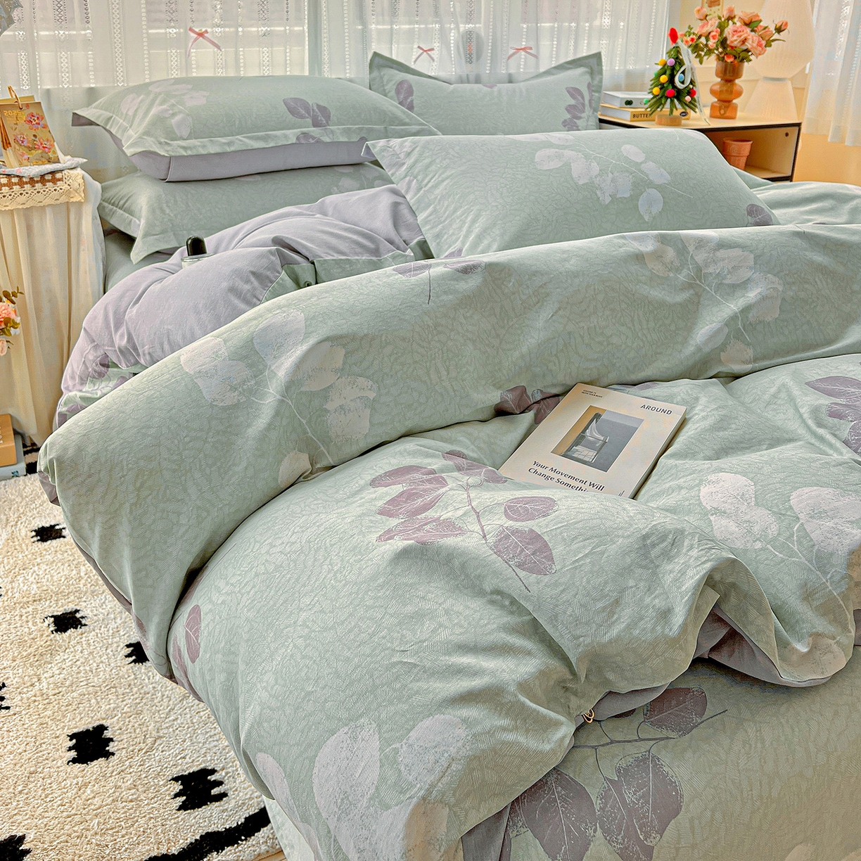 91家纺网 家纺一手货源 找家纺 依庭2025春夏新款12868全棉纯棉四件套 瑶芳