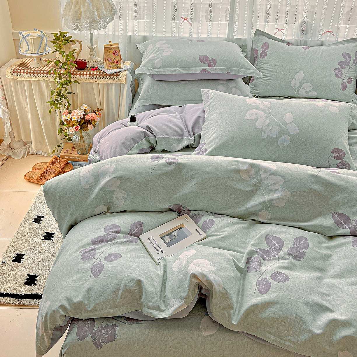 91家纺网 家纺一手货源 找家纺 依庭2025春夏新款12868全棉纯棉四件套 瑶芳