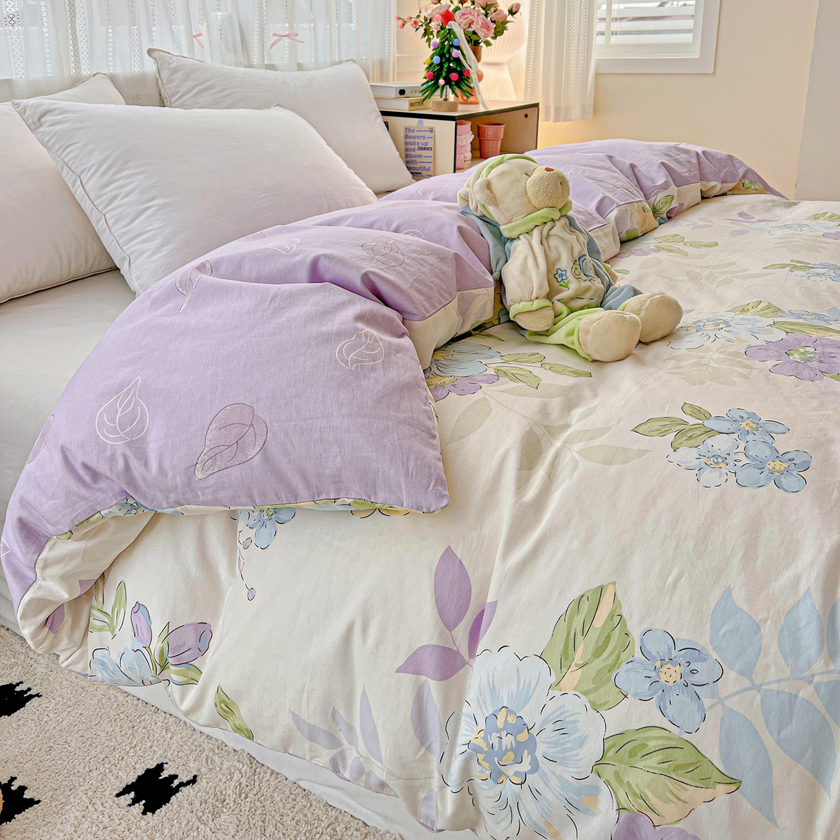 91家纺网 家纺一手货源 找家纺 依庭2025春夏新款12868全棉纯棉四件套 水墨嫣然