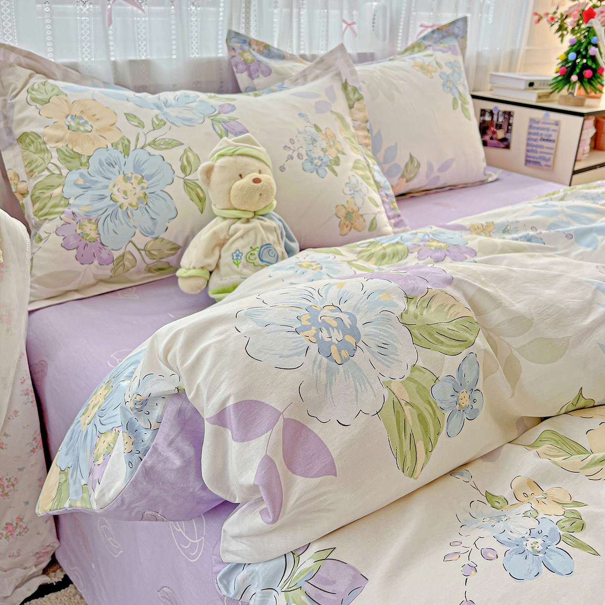 91家纺网 家纺一手货源 找家纺 依庭2025春夏新款12868全棉纯棉四件套 水墨嫣然