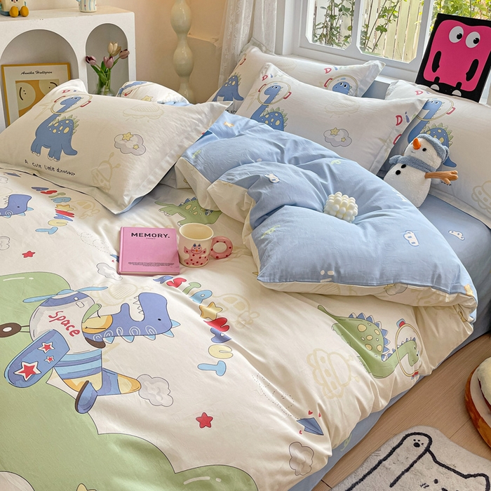 91家纺网 家纺一手货源 找家纺 依庭2025春夏新款12868全棉纯棉四件套 遨游太空