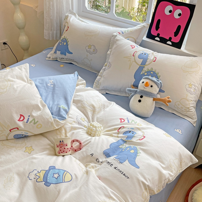 91家纺网 家纺一手货源 找家纺 依庭2025春夏新款12868全棉纯棉四件套 遨游太空