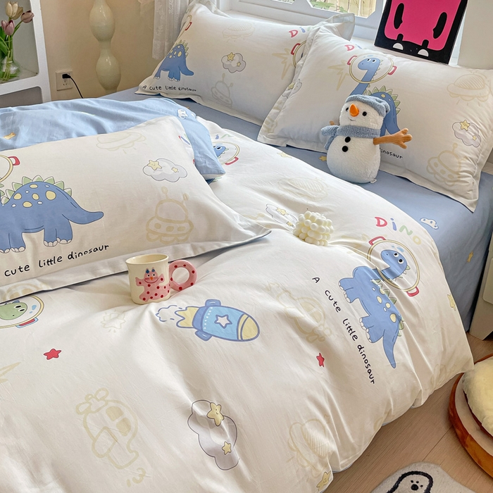 91家纺网 家纺一手货源 找家纺 依庭2025春夏新款12868全棉纯棉四件套 遨游太空