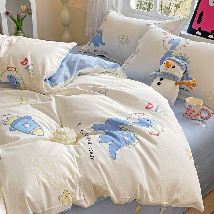 91家纺网 家纺一手货源 找家纺 依庭2025春夏新款12868全棉纯棉四件套 遨游太空