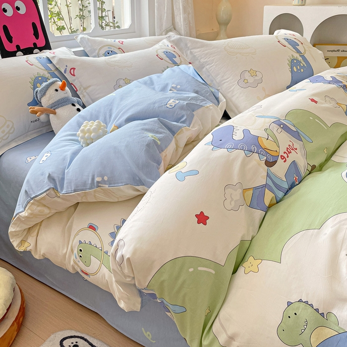 91家纺网 家纺一手货源 找家纺 依庭2025春夏新款12868全棉纯棉四件套 遨游太空