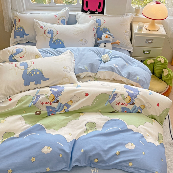 91家纺网 家纺一手货源 找家纺 依庭2025春夏新款12868全棉纯棉四件套 遨游太空