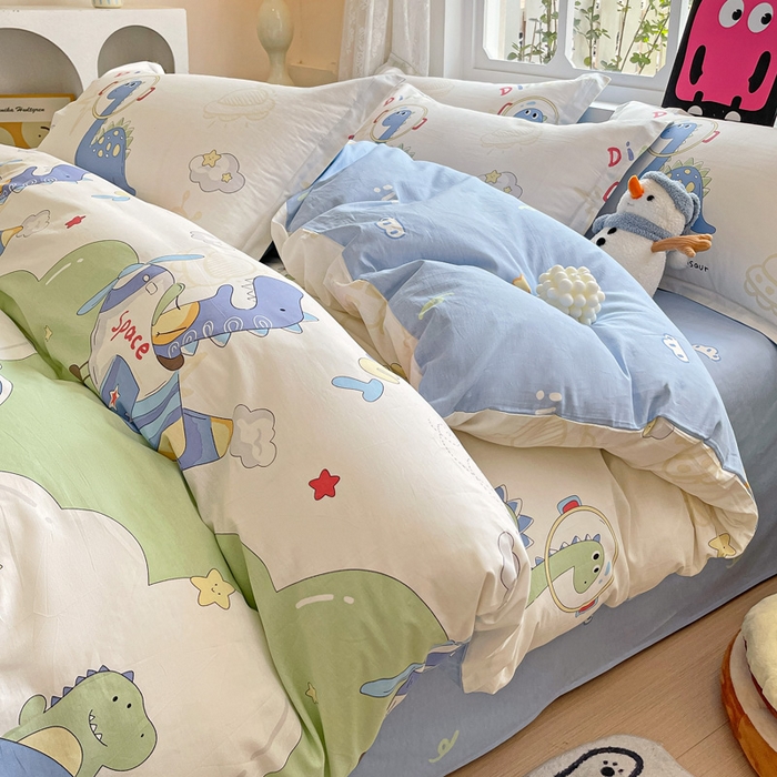 91家纺网 家纺一手货源 找家纺 依庭2025春夏新款12868全棉纯棉四件套 遨游太空