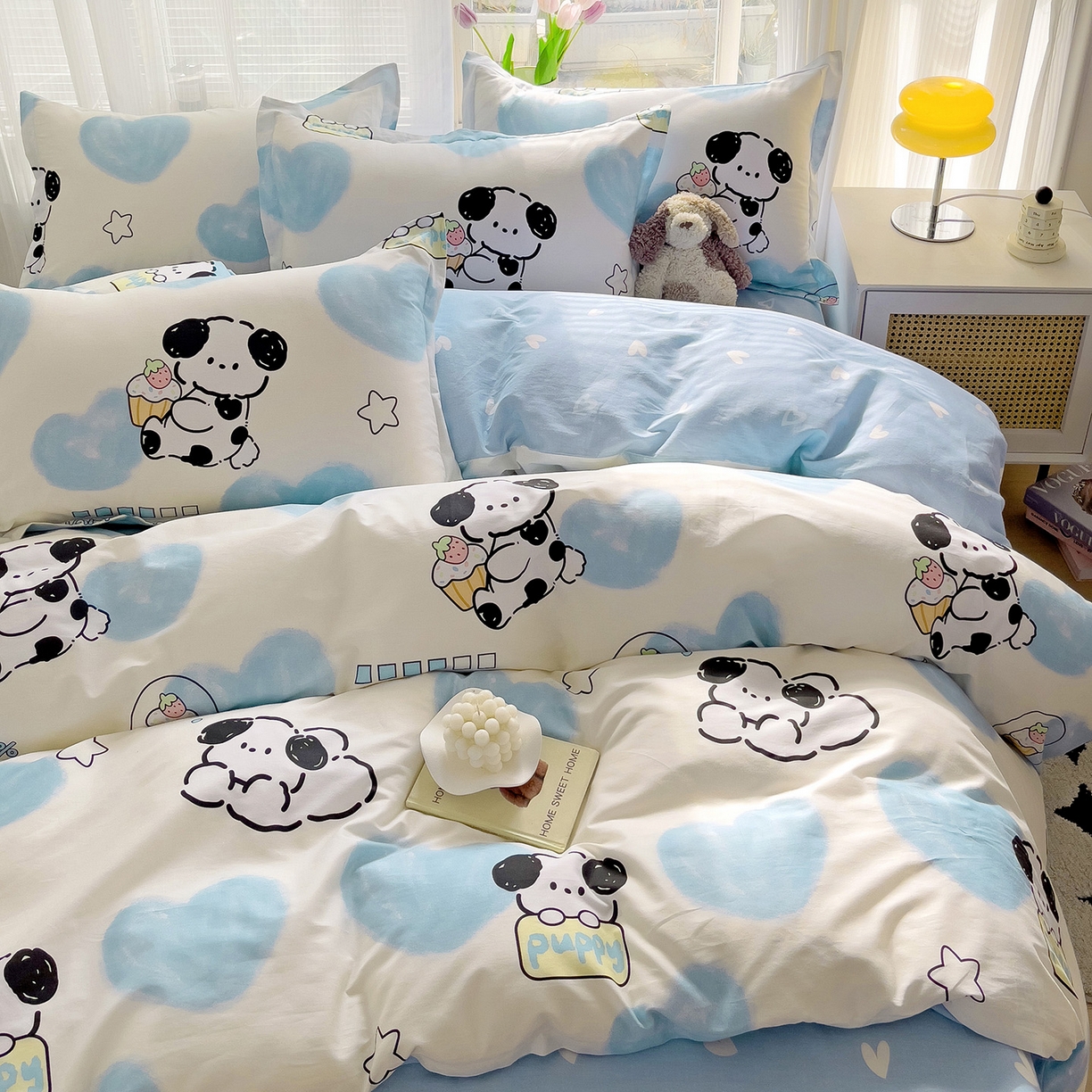 91家纺网 家纺一手货源 找家纺 依庭2025春夏新款12868全棉纯棉四件套 班尼狗