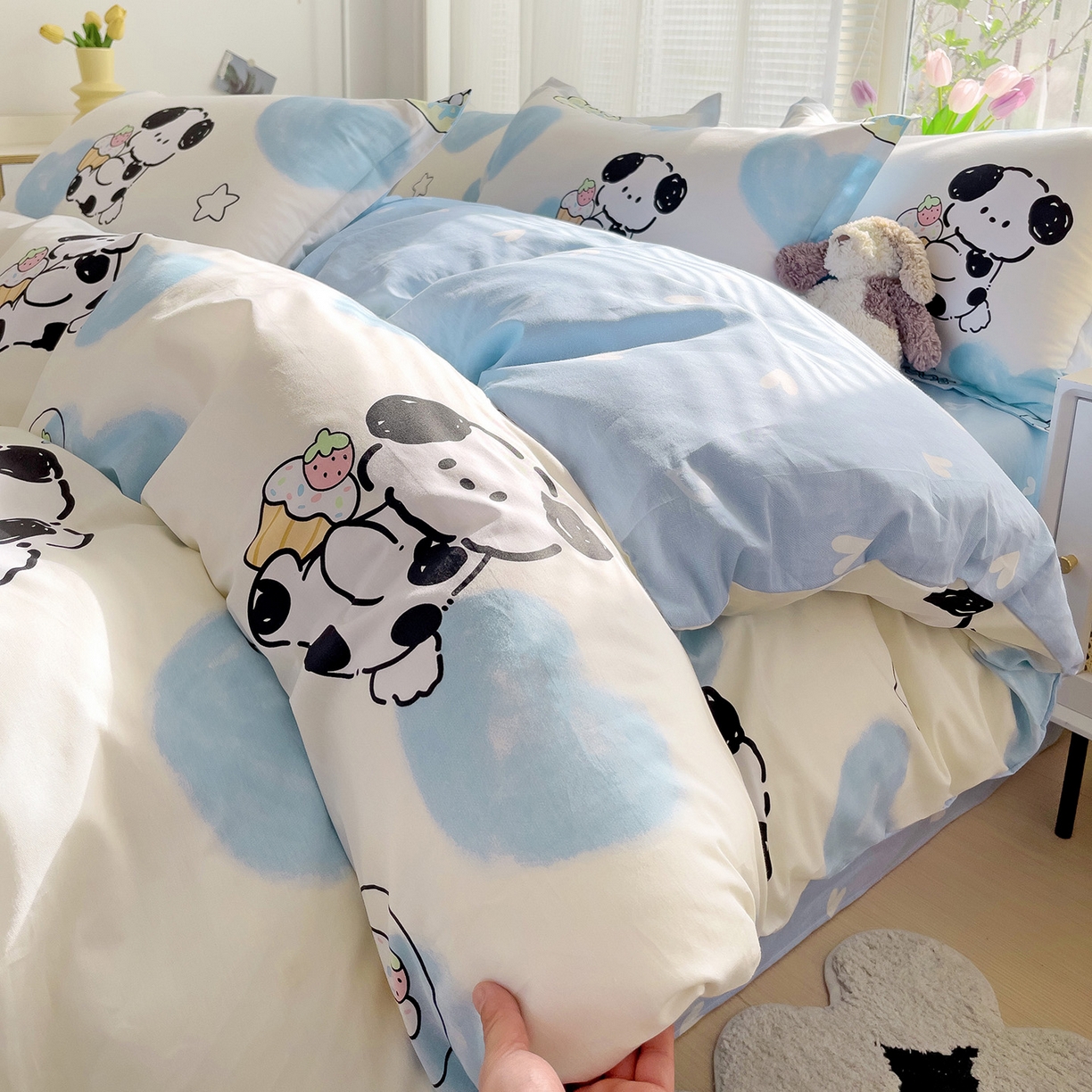 91家纺网 家纺一手货源 找家纺 依庭2025春夏新款12868全棉纯棉四件套 班尼狗