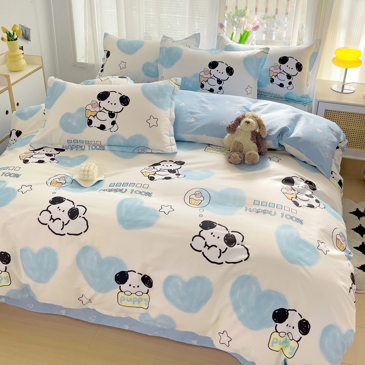 91家纺网 家纺一手货源 找家纺 依庭2025春夏新款12868全棉纯棉四件套 班尼狗