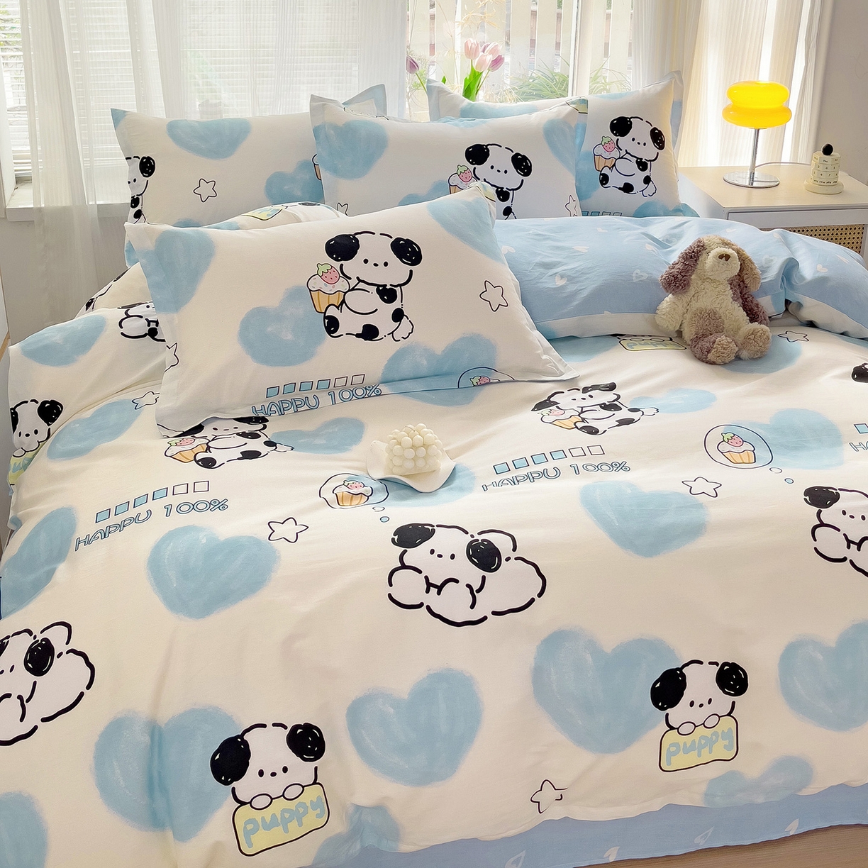 91家纺网 家纺一手货源 找家纺 依庭2025春夏新款12868全棉纯棉四件套 班尼狗