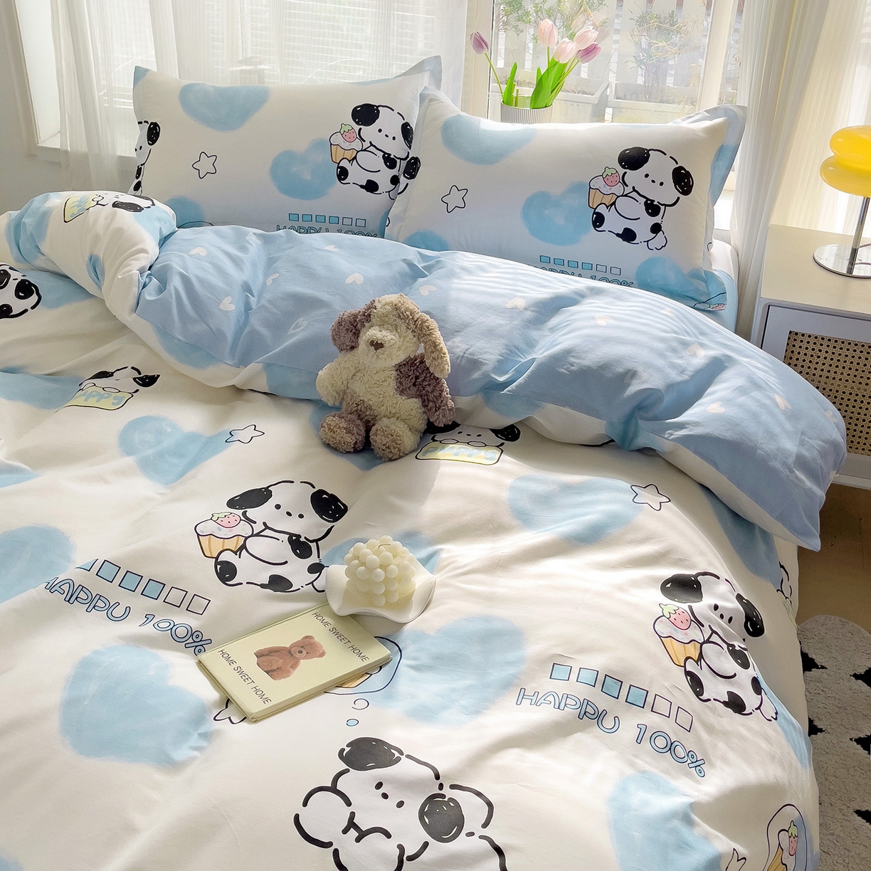 91家纺网 家纺一手货源 找家纺 依庭2025春夏新款12868全棉纯棉四件套 班尼狗