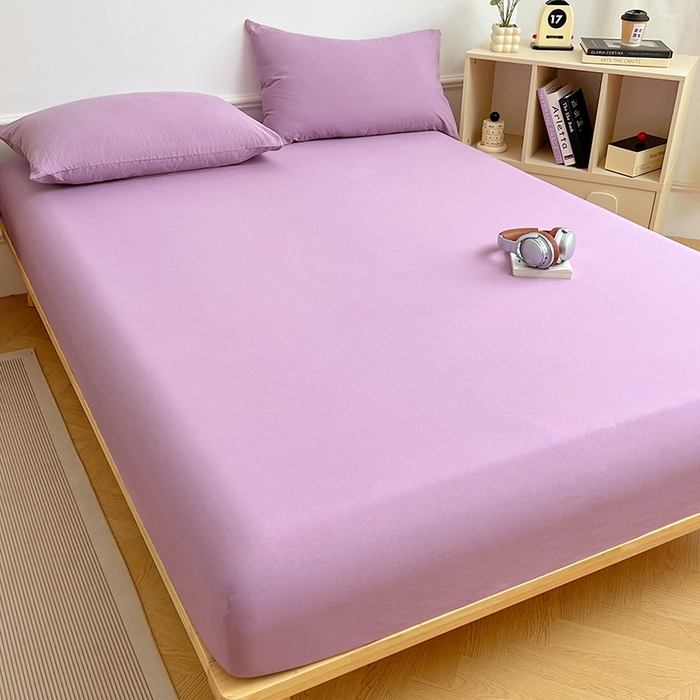 91家纺网 家纺一手货源 找家纺 卡迪熊家纺 2025新款亲肤舒适水洗m单床笠 魅力紫