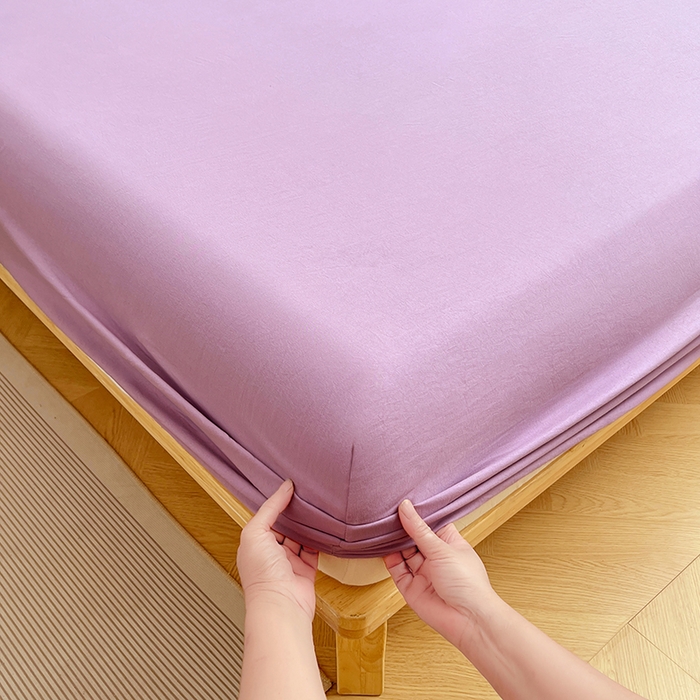 91家纺网 家纺一手货源 找家纺 卡迪熊家纺 2025新款亲肤舒适水洗m单床笠 魅力紫