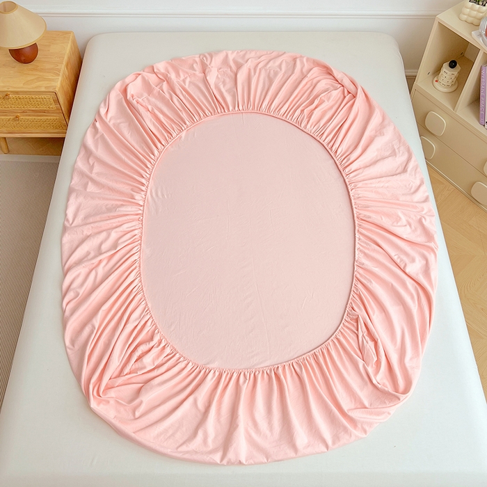 91家纺网 家纺一手货源 找家纺 卡迪熊家纺 2025新款亲肤舒适水洗m单床笠 樱花粉