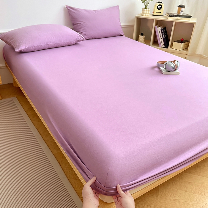 91家纺网 家纺一手货源 找家纺 卡迪熊家纺 2025新款亲肤舒适水洗m单床笠 魅力紫