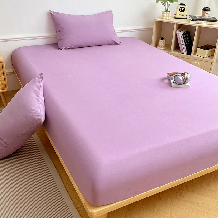 91家纺网 家纺一手货源 找家纺 卡迪熊家纺 2025新款亲肤舒适水洗m单床笠 魅力紫