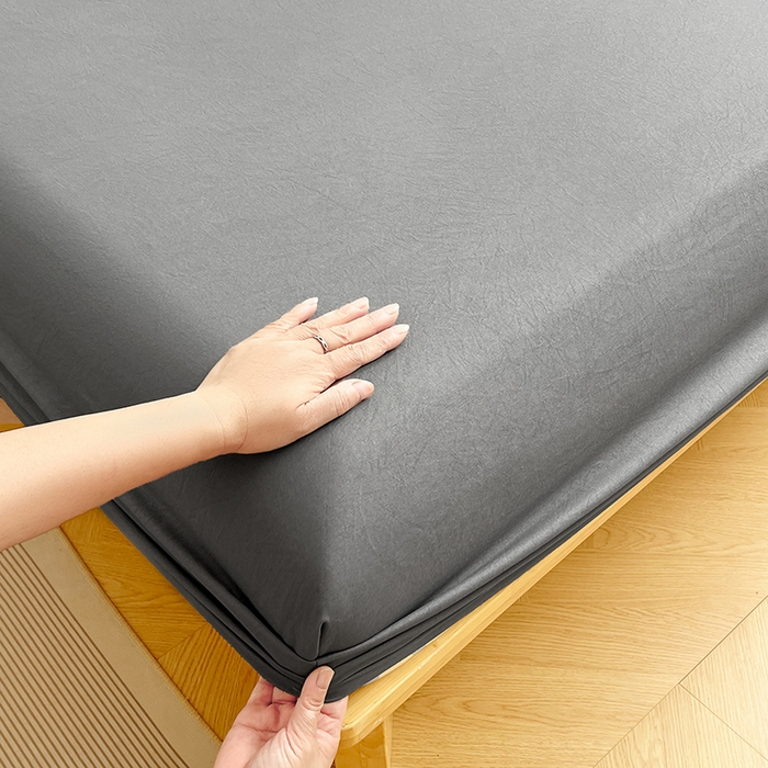 91家纺网 家纺一手货源 找家纺 卡迪熊家纺 2025新款亲肤舒适水洗m单床笠 银优灰