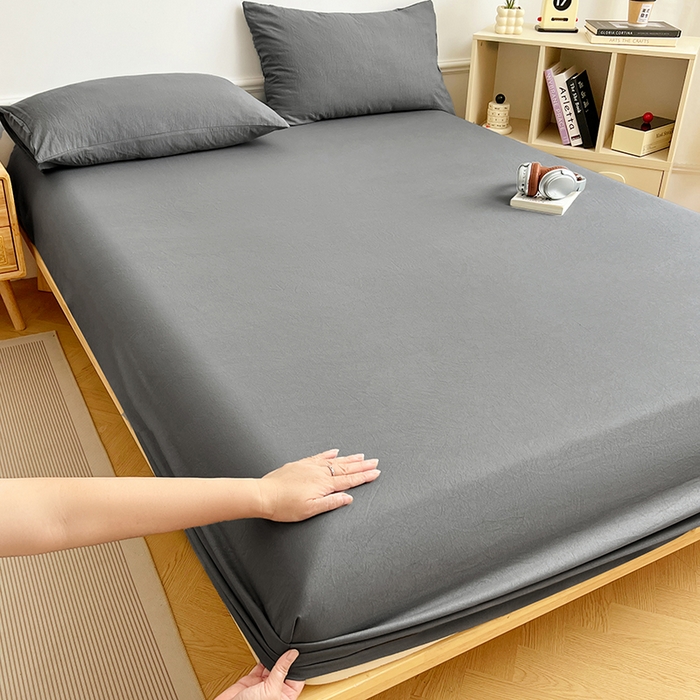 卡迪熊家纺 2025新款亲肤舒适水洗m单床笠 银优灰