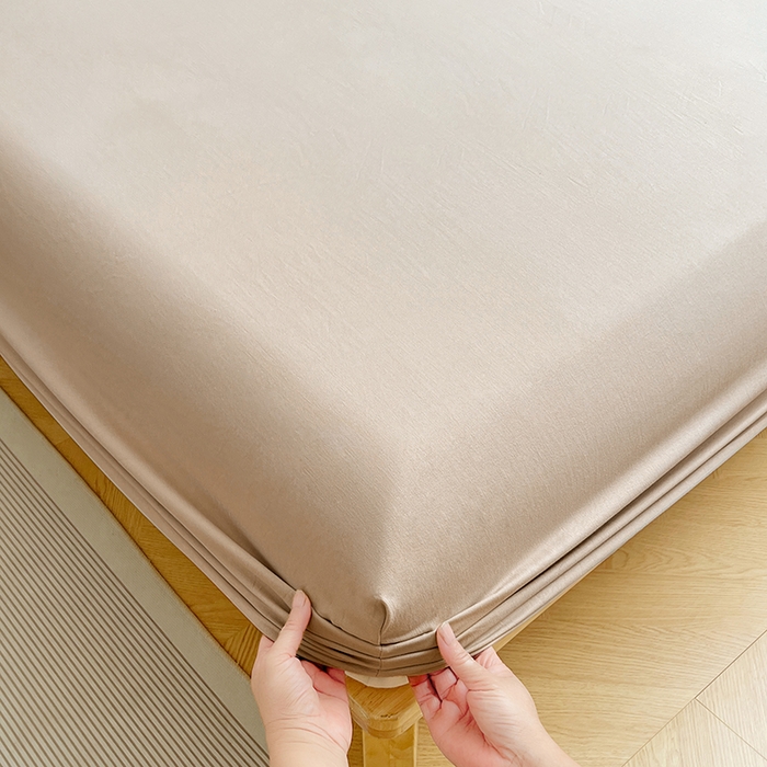 91家纺网 家纺一手货源 找家纺 卡迪熊家纺 2025新款亲肤舒适水洗m单床笠 卡其