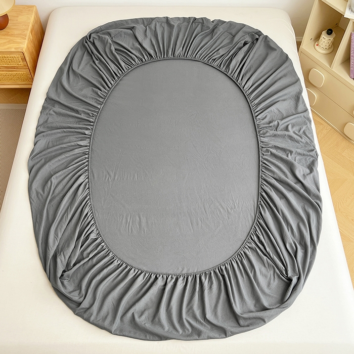 91家纺网 家纺一手货源 找家纺 卡迪熊家纺 2025新款亲肤舒适水洗m单床笠 银优灰