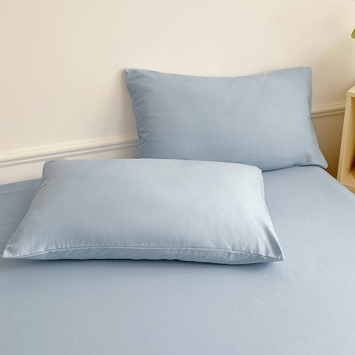 91家纺网 家纺一手货源 找家纺 卡迪熊家纺 2025新款亲肤舒适水洗m单床笠 天空蓝