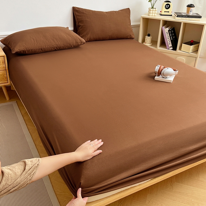 卡迪熊家纺 2025新款亲肤舒适水洗m单床笠 咖啡