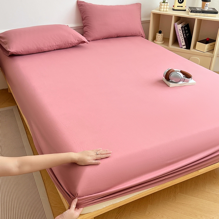 卡迪熊家纺 2025新款亲肤舒适水洗m单床笠 酒曲红