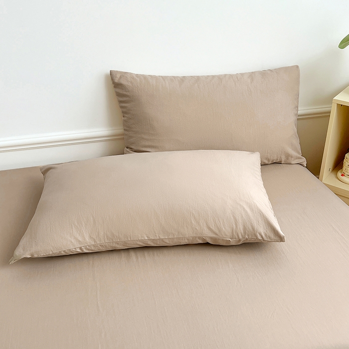 91家纺网 家纺一手货源 找家纺 卡迪熊家纺 2025新款亲肤舒适水洗m单床笠 卡其