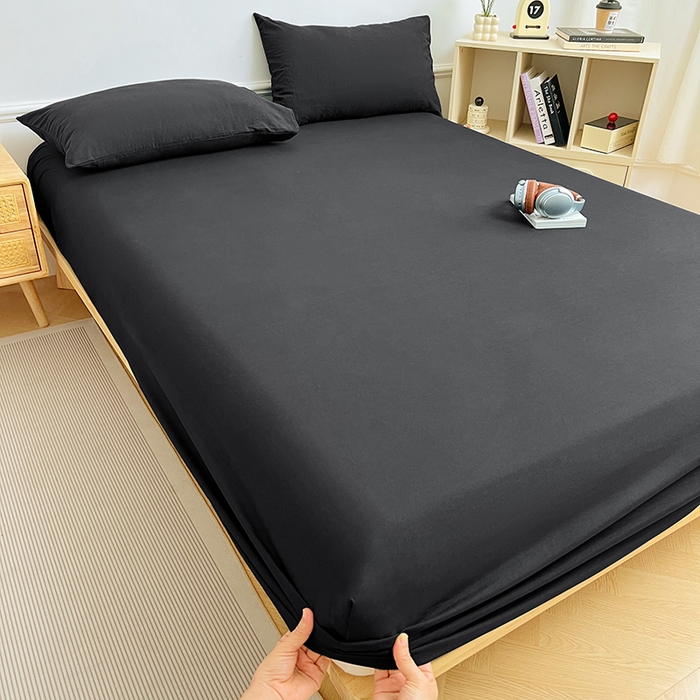 卡迪熊家纺 2025新款亲肤舒适水洗m单床笠 耀夜黑