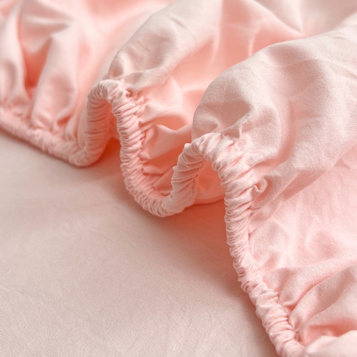 91家纺网 家纺一手货源 找家纺 彩韵家纺 2025新款亲肤舒适水洗m单床笠 樱花粉