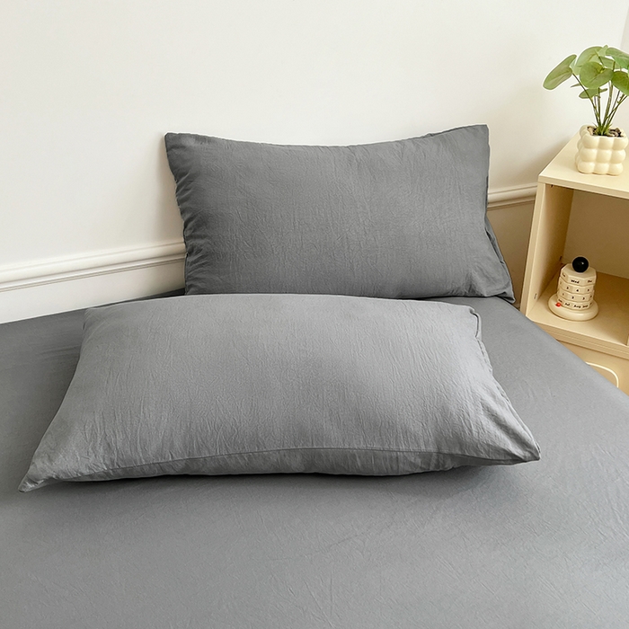 91家纺网 家纺一手货源 找家纺 彩韵家纺 2025新款亲肤舒适水洗m单床笠 银优灰