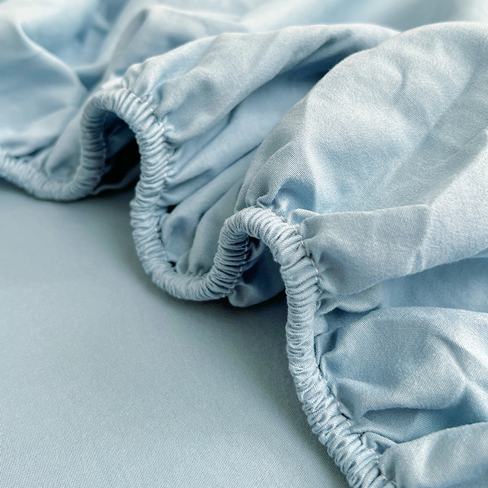 91家纺网 家纺一手货源 找家纺 彩韵家纺 2025新款亲肤舒适水洗m单床笠 奶油蓝