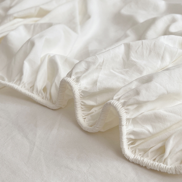 91家纺网 家纺一手货源 找家纺 彩韵家纺 2025新款亲肤舒适水洗m单床笠 珍珠白