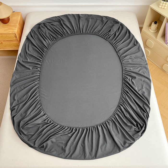 91家纺网 家纺一手货源 找家纺 彩韵家纺 2025新款亲肤舒适水洗m单床笠 绅士灰