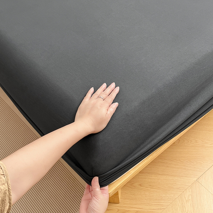 91家纺网 家纺一手货源 找家纺 彩韵家纺 2025新款亲肤舒适水洗m单床笠 绅士灰