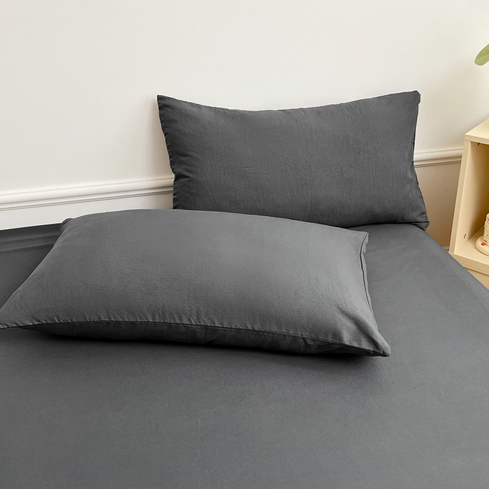 91家纺网 家纺一手货源 找家纺 彩韵家纺 2025新款亲肤舒适水洗m单床笠 绅士灰