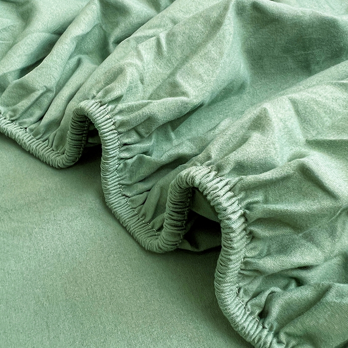91家纺网 家纺一手货源 找家纺 彩韵家纺 2025新款亲肤舒适水洗m单床笠 橄榄绿