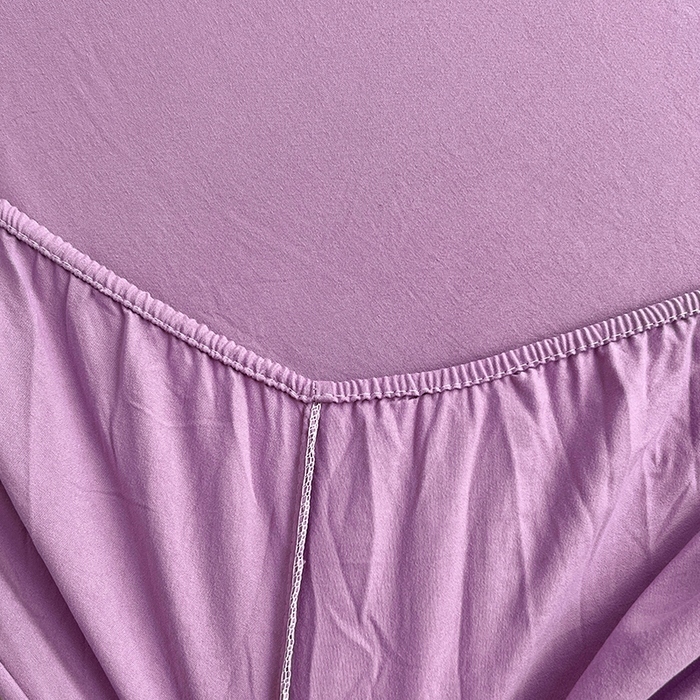 91家纺网 家纺一手货源 找家纺 彩韵家纺 2025新款亲肤舒适水洗m单床笠 魅力紫