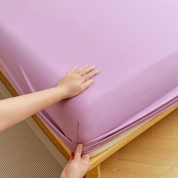 91家纺网 家纺一手货源 找家纺 彩韵家纺 2025新款亲肤舒适水洗m单床笠 魅力紫