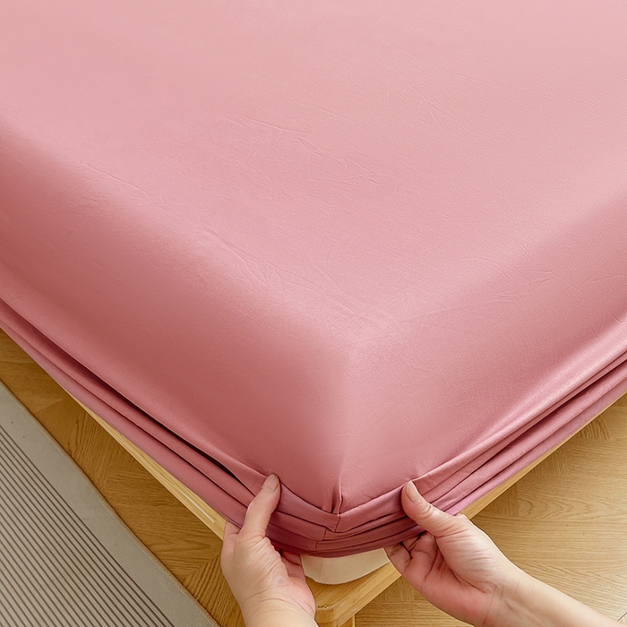 91家纺网 家纺一手货源 找家纺 彩韵家纺 2025新款亲肤舒适水洗m单床笠 酒曲红