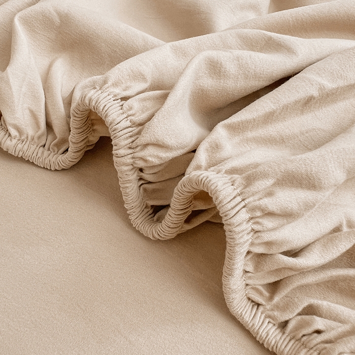 91家纺网 家纺一手货源 找家纺 彩韵家纺 2025新款亲肤舒适水洗m单床笠 卡其