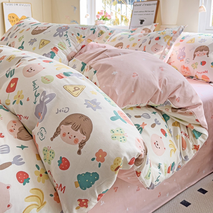 91家纺网 家纺一手货源 找家纺 （总）依庭 2025春夏新款12868全棉纯棉印花卡通系列单被套 被套单件