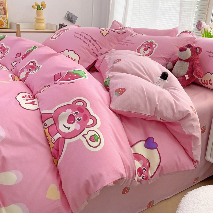 91家纺网 家纺一手货源 找家纺 （总）依庭 2025春夏新款12868全棉纯棉印花卡通系列单被套 被套单件