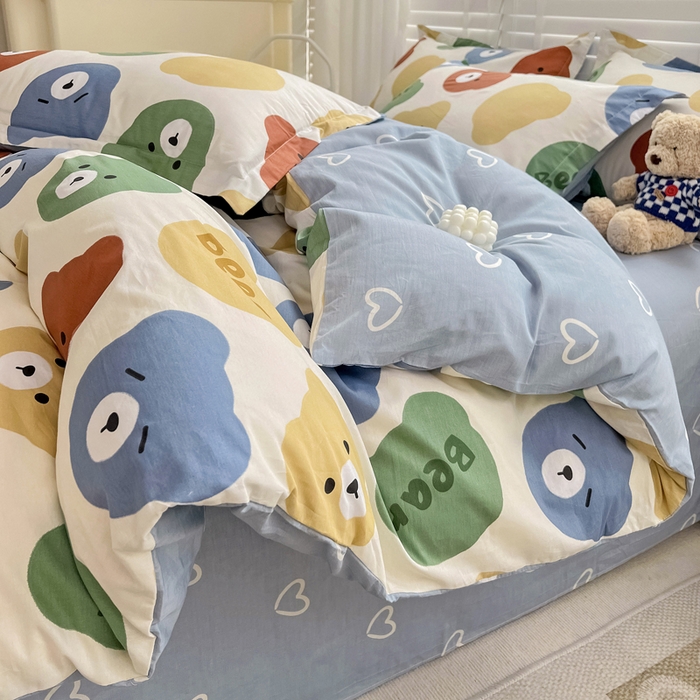 91家纺网 家纺一手货源 找家纺 （总）依庭 2025春夏新款12868全棉纯棉印花卡通系列单被套 被套单件