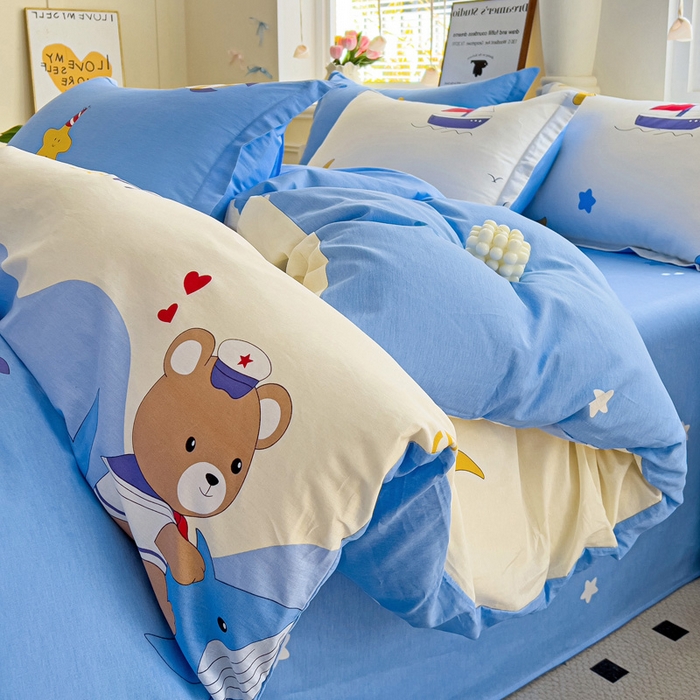 91家纺网 家纺一手货源 找家纺 （总）依庭 2025春夏新款12868全棉纯棉印花卡通系列单被套 被套单件