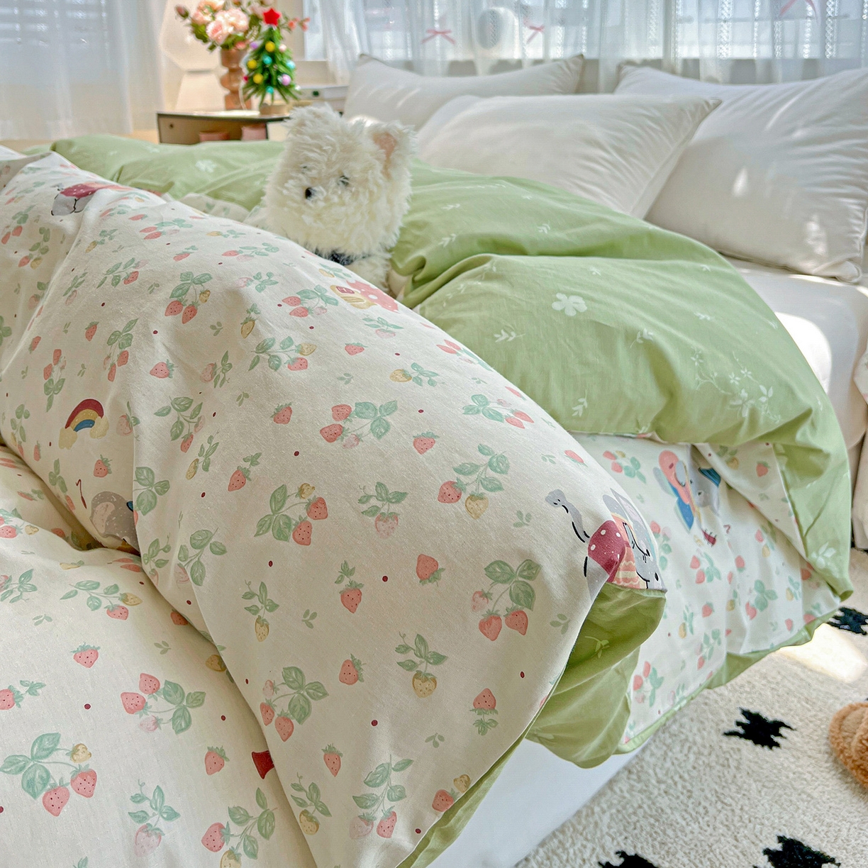 91家纺网 家纺一手货源 找家纺 （总）依庭 2025春夏新款12868全棉纯棉印花卡通系列单被套 被套单件