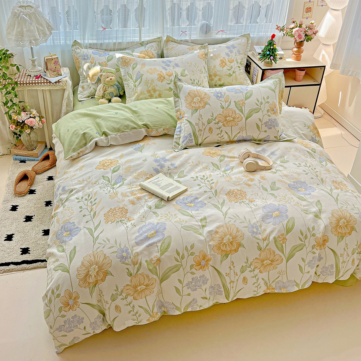 91家纺网 家纺一手货源 找家纺 依庭 2025春夏新款12868全棉纯棉印花卡通系列单被套 被套单件 灯火阑珊