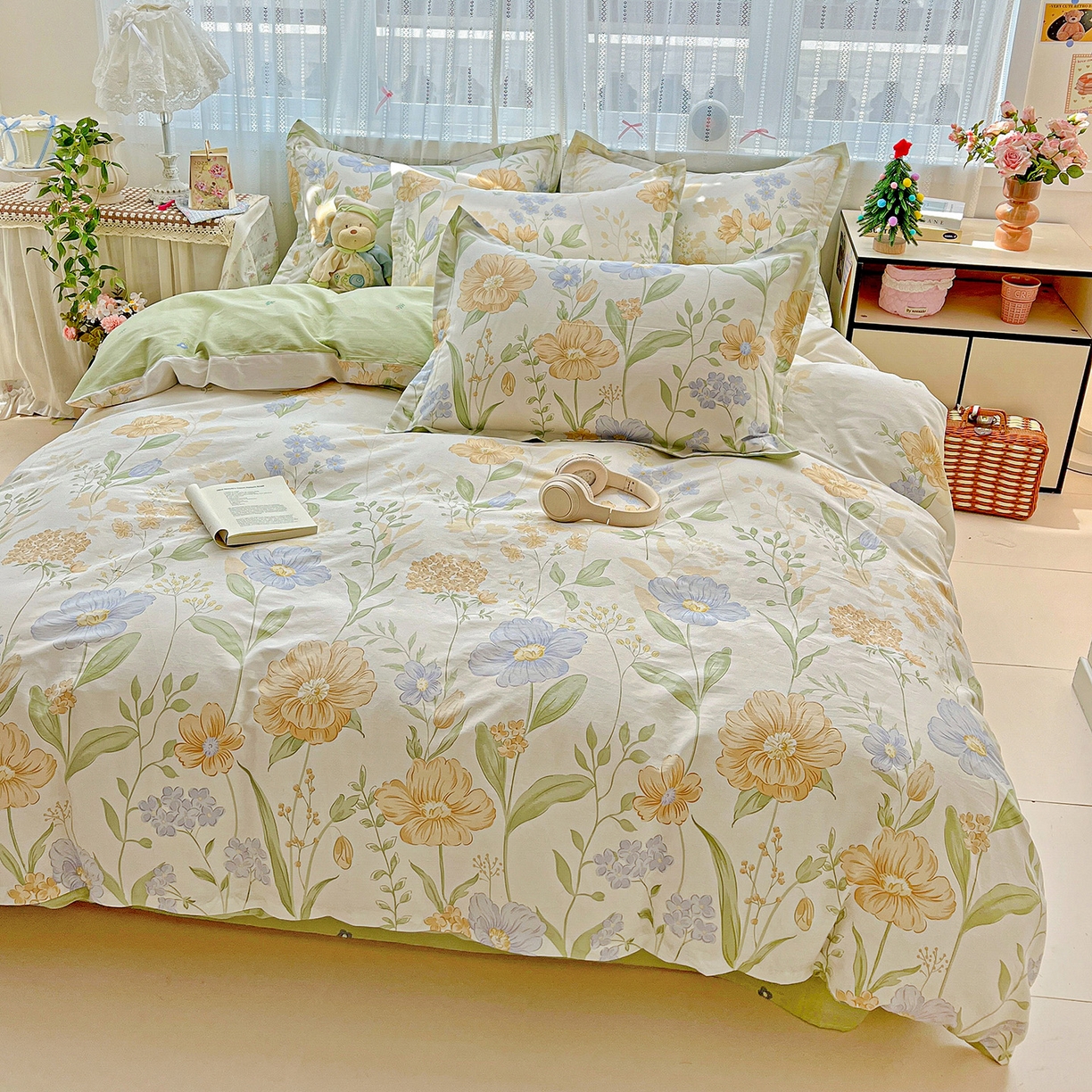 91家纺网 家纺一手货源 找家纺 依庭 2025春夏新款12868全棉纯棉印花卡通系列单被套 被套单件 灯火阑珊